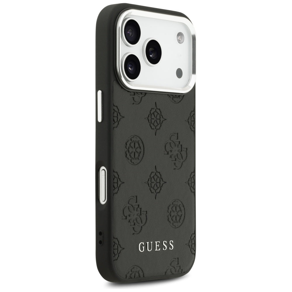 Puzdro MagSafe pre Apple iPhone 17 Pro, Guess, Peony Hot Stamp Script, Čierne