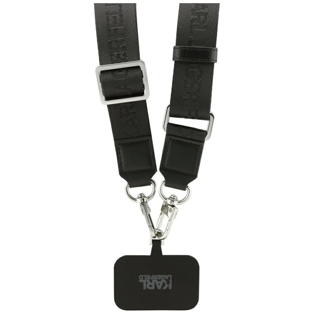 Puzdro MagSafe pre Apple iPhone 17 Pro, Karl Lagerfeld, Big Strap Karl Metal Logo, Čierne