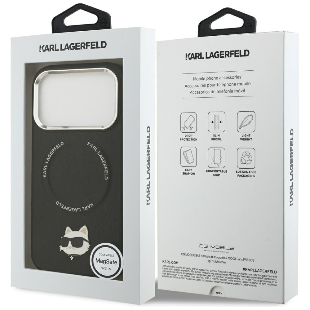 Puzdro MagSafe pre Apple iPhone 17 Pro, Karl Lagerfeld, Choupette Pin, Čierne