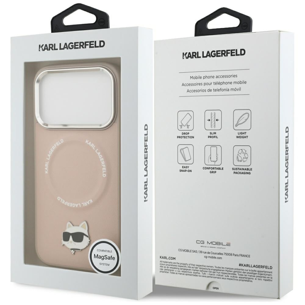 Puzdro MagSafe pre Apple iPhone 17 Pro, Karl Lagerfeld, Choupette Pin, Ružová