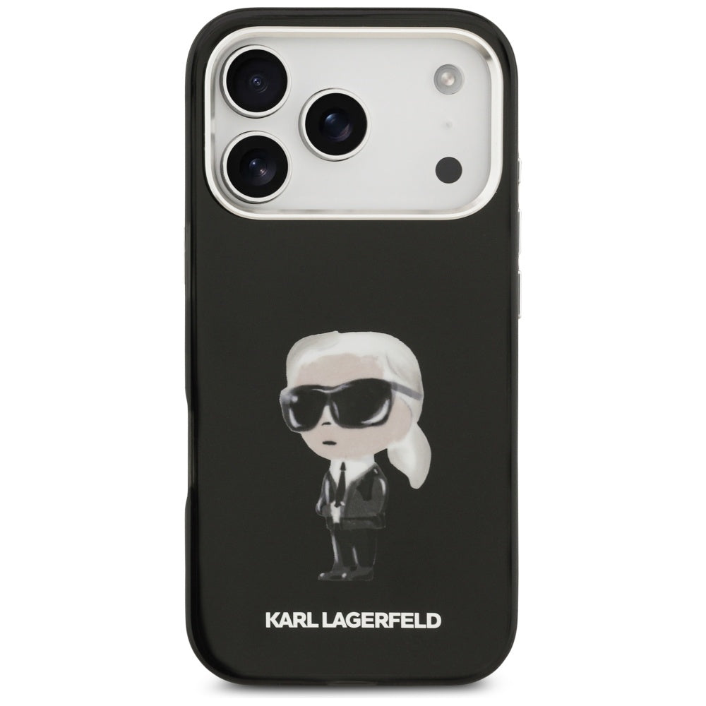 Puzdro MagSafe pre Apple iPhone 17 Pro, Karl Lagerfeld, IML Aquarelle Karl Ikonik, Čierne