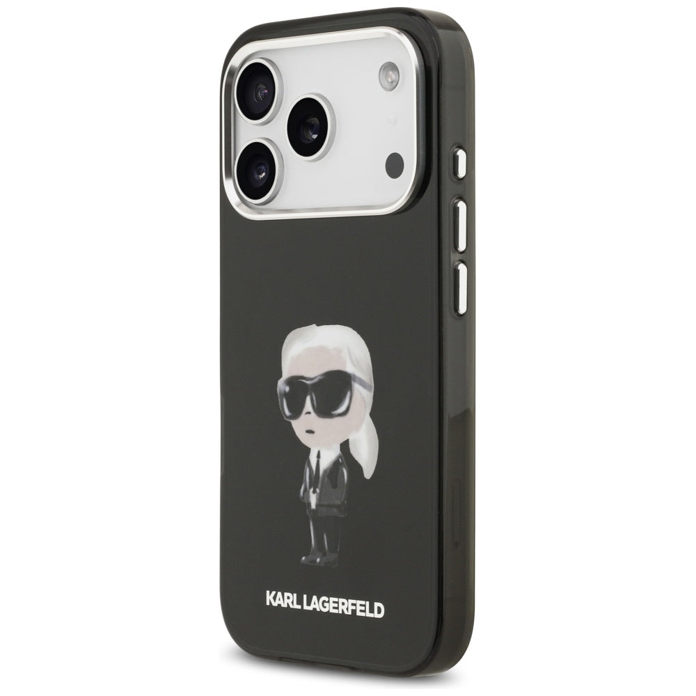 Puzdro MagSafe pre Apple iPhone 17 Pro, Karl Lagerfeld, IML Aquarelle Karl Ikonik, Čierne