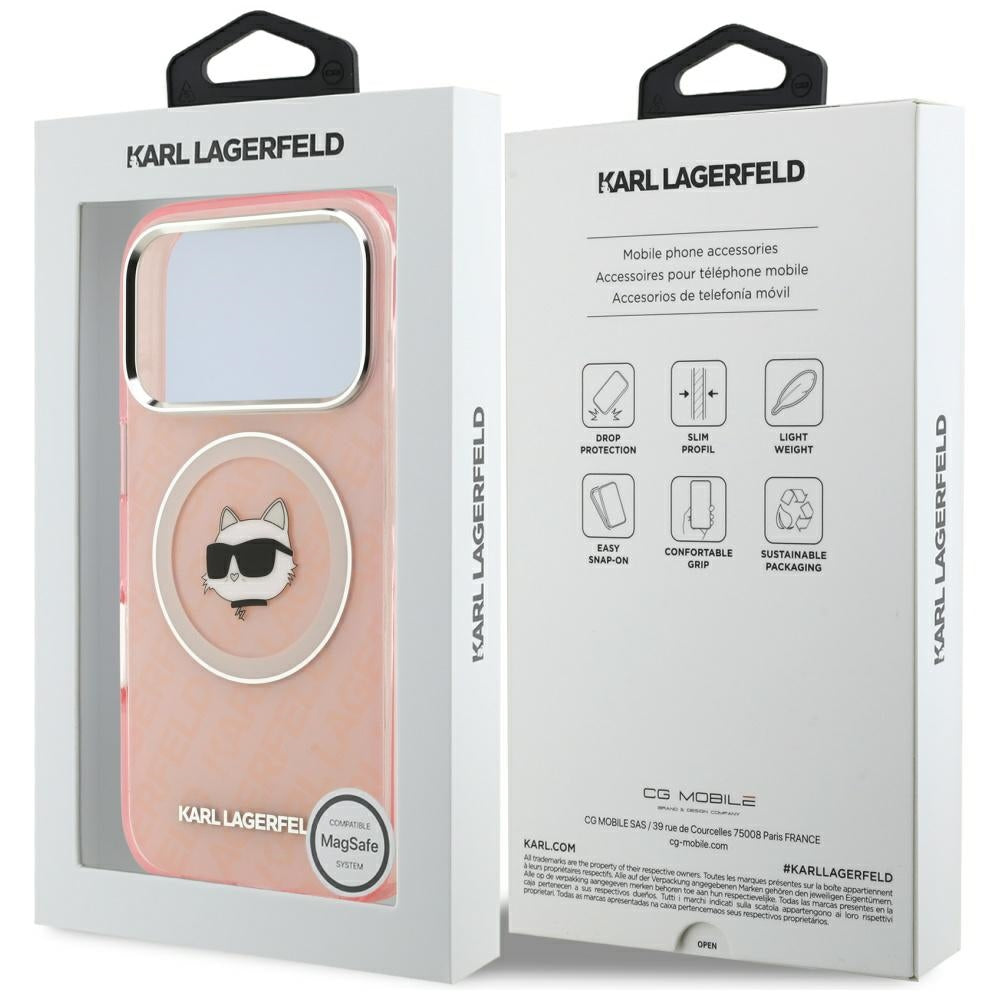 Puzdro MagSafe pre Apple iPhone 17 Pro, Karl Lagerfeld, IML Choupette`s Head, Ružová