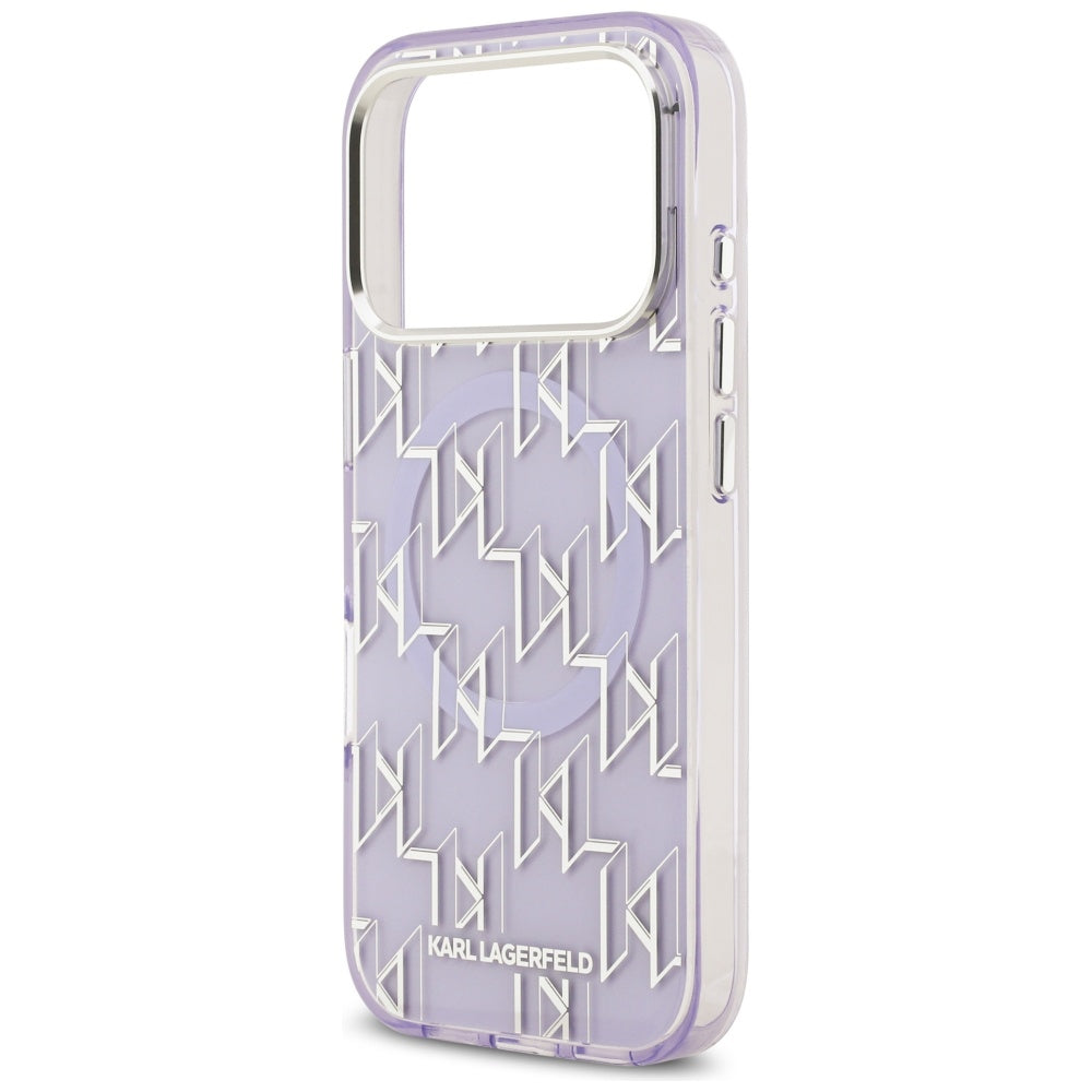 MagSafe Case for Apple iPhone 17 Pro, Karl Lagerfeld, IML KL Monogram, Purple