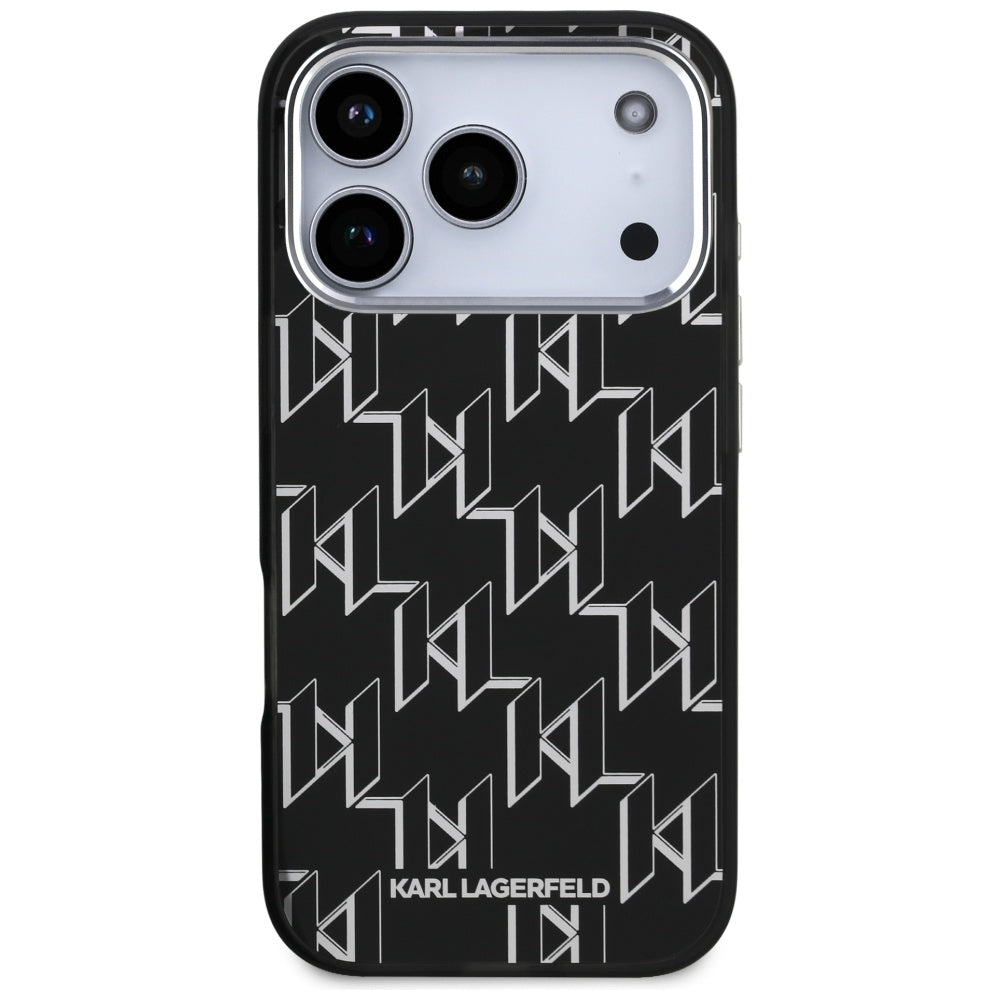 Puzdro MagSafe pre Apple iPhone 17 Pro, Karl Lagerfeld, IML KL Monogram, Čierne