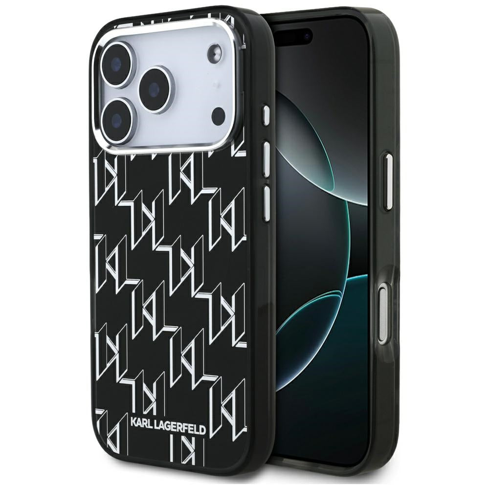 Puzdro MagSafe pre Apple iPhone 17 Pro, Karl Lagerfeld, IML KL Monogram, Čierne