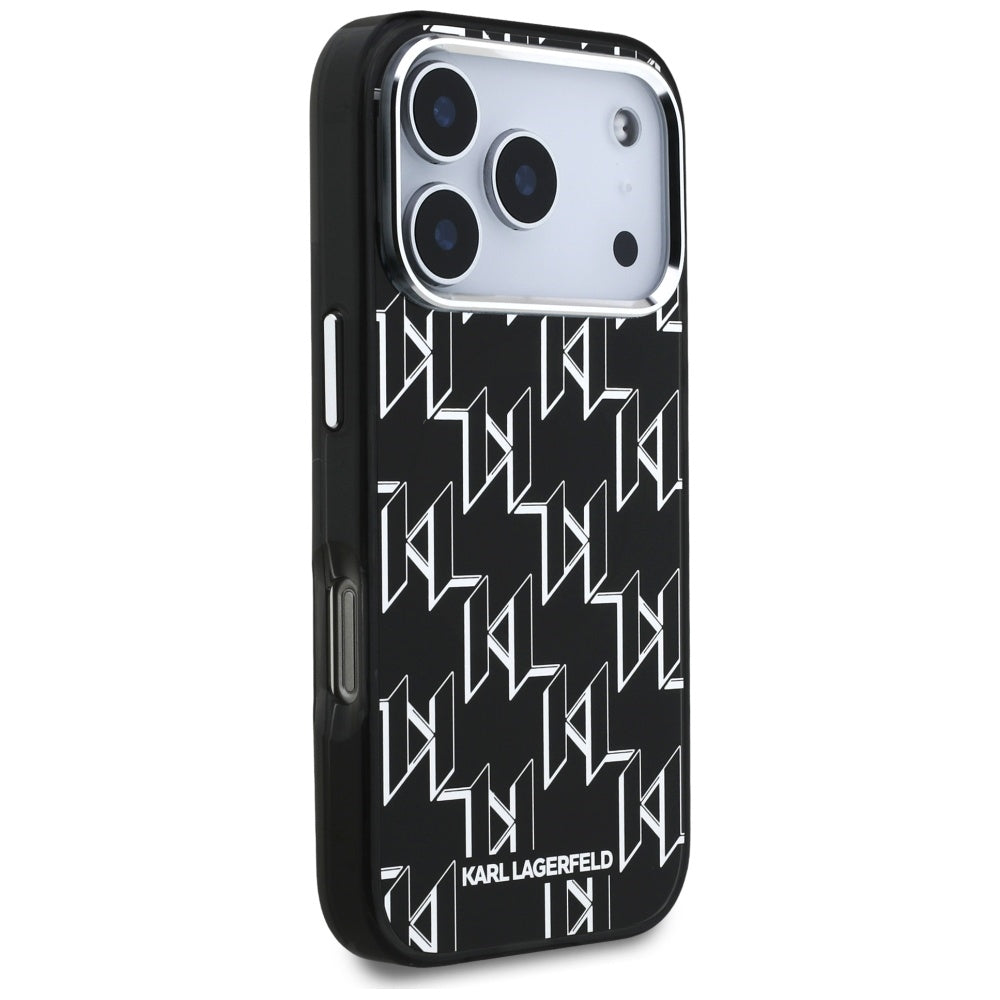 Puzdro MagSafe pre Apple iPhone 17 Pro, Karl Lagerfeld, IML KL Monogram, Čierne