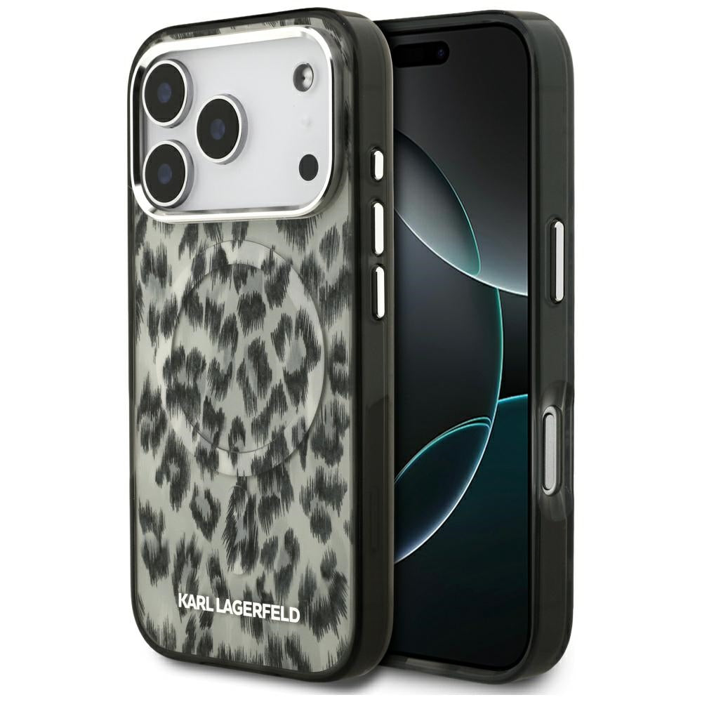 Puzdro MagSafe pre Apple iPhone 17 Pro, Karl Lagerfeld, IML Leopard Pattern, Hnedá