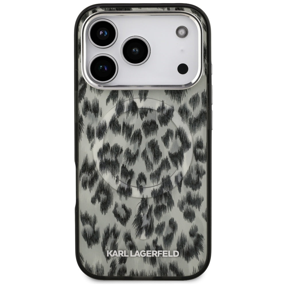 Puzdro MagSafe pre Apple iPhone 17 Pro, Karl Lagerfeld, IML Leopard Pattern, Hnedá
