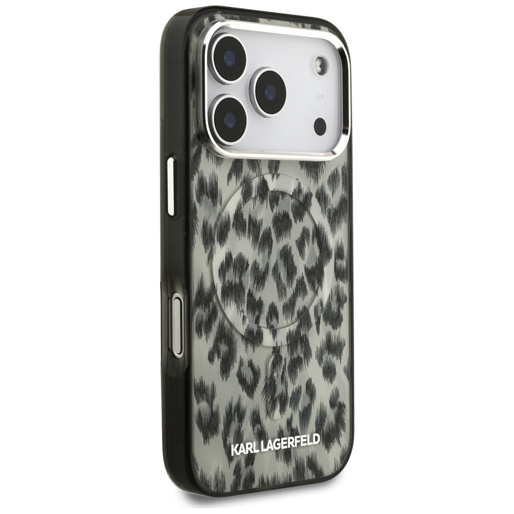 Puzdro MagSafe pre Apple iPhone 17 Pro, Karl Lagerfeld, IML Leopard Pattern, Hnedá