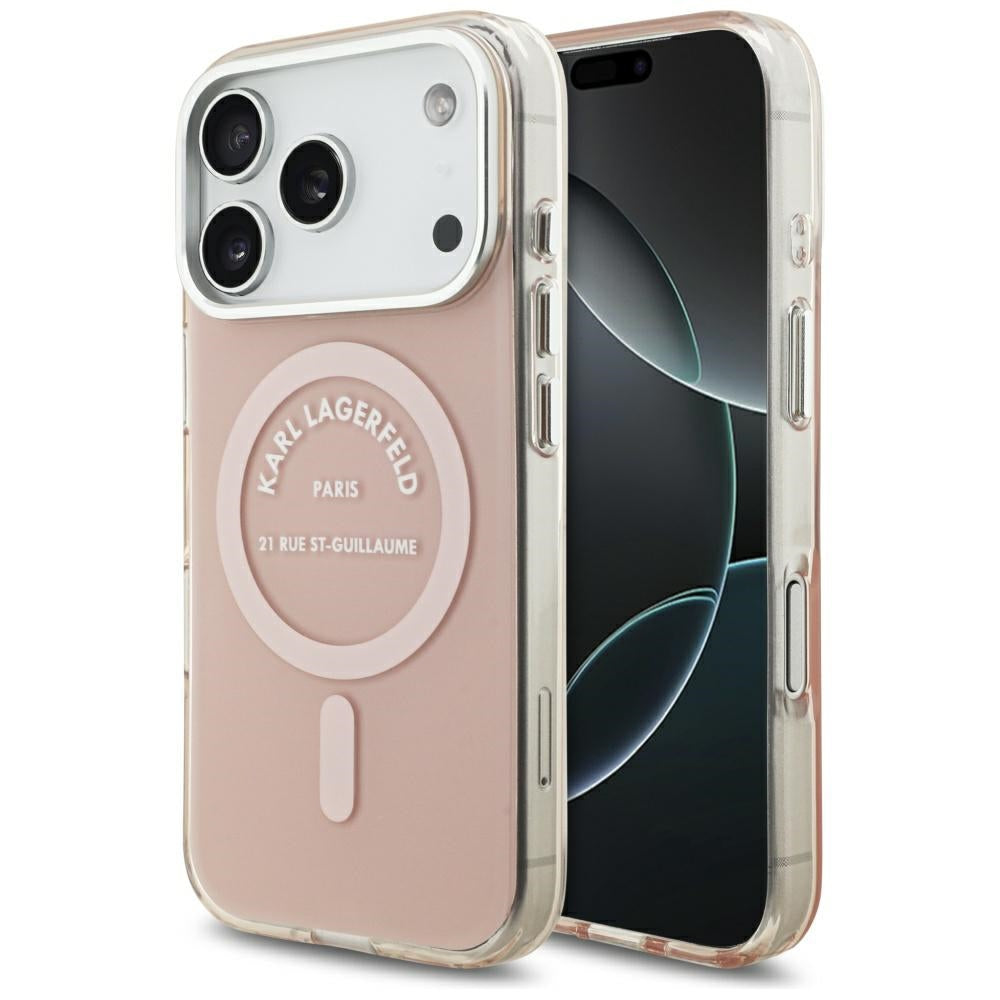 Puzdro MagSafe pre Apple iPhone 17 Pro, Karl Lagerfeld, IML Logo RSG, Ružová