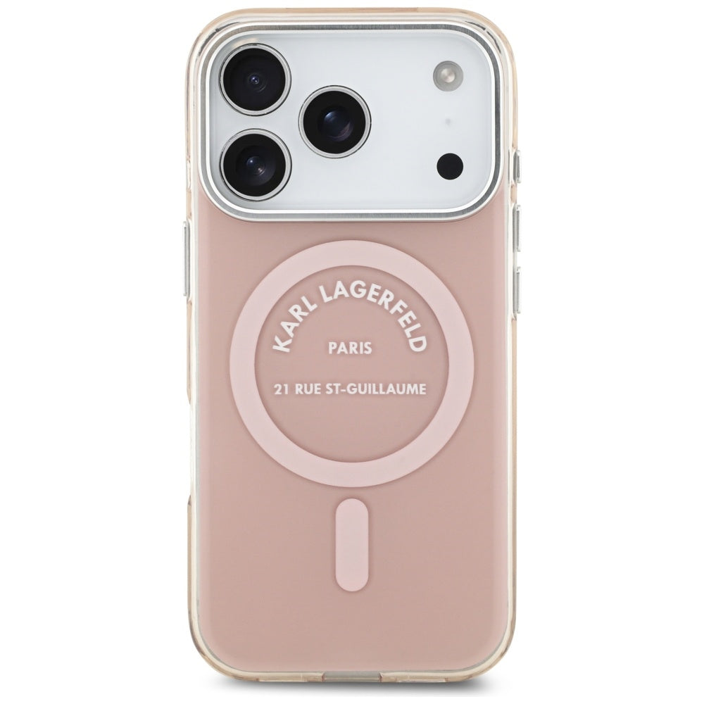 Puzdro MagSafe pre Apple iPhone 17 Pro, Karl Lagerfeld, IML Logo RSG, Ružová