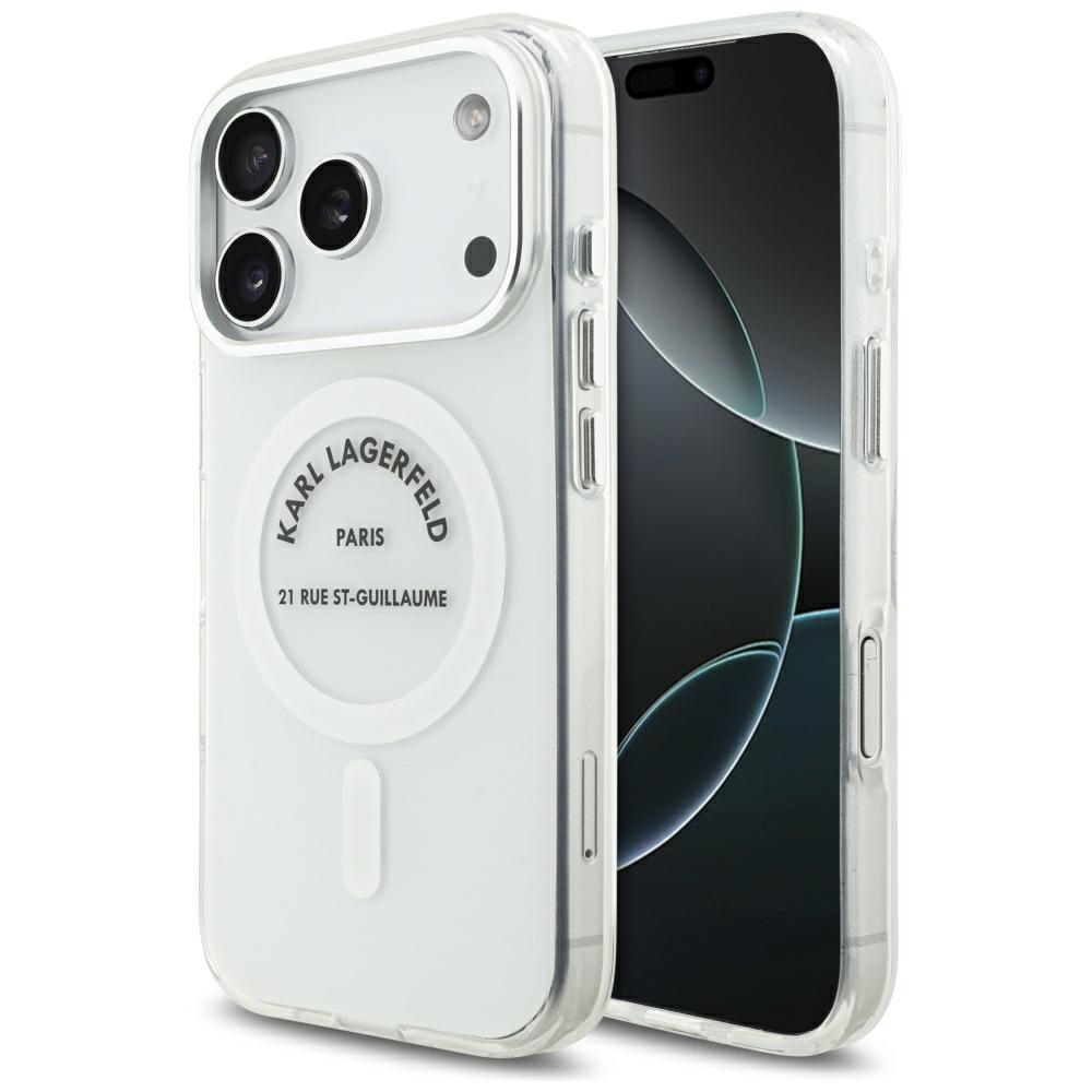 Puzdro MagSafe pre Apple iPhone 17 Pro, Karl Lagerfeld, IML Logo RSG, Priehľadné