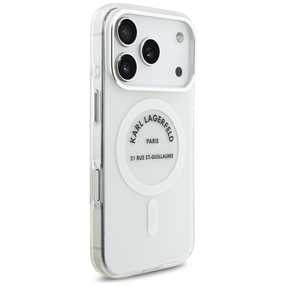 Puzdro MagSafe pre Apple iPhone 17 Pro, Karl Lagerfeld, IML Logo RSG, Priehľadné