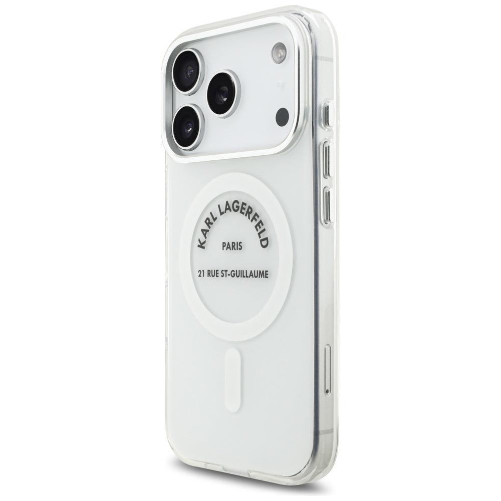 Puzdro MagSafe pre Apple iPhone 17 Pro, Karl Lagerfeld, IML Logo RSG, Priehľadné