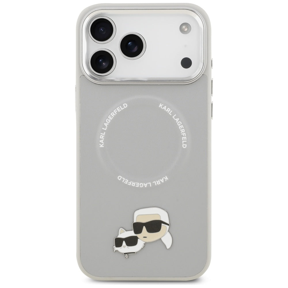 Puzdro MagSafe pre Apple iPhone 17 Pro, Karl Lagerfeld, Karl & Choupette Pins, Sivá