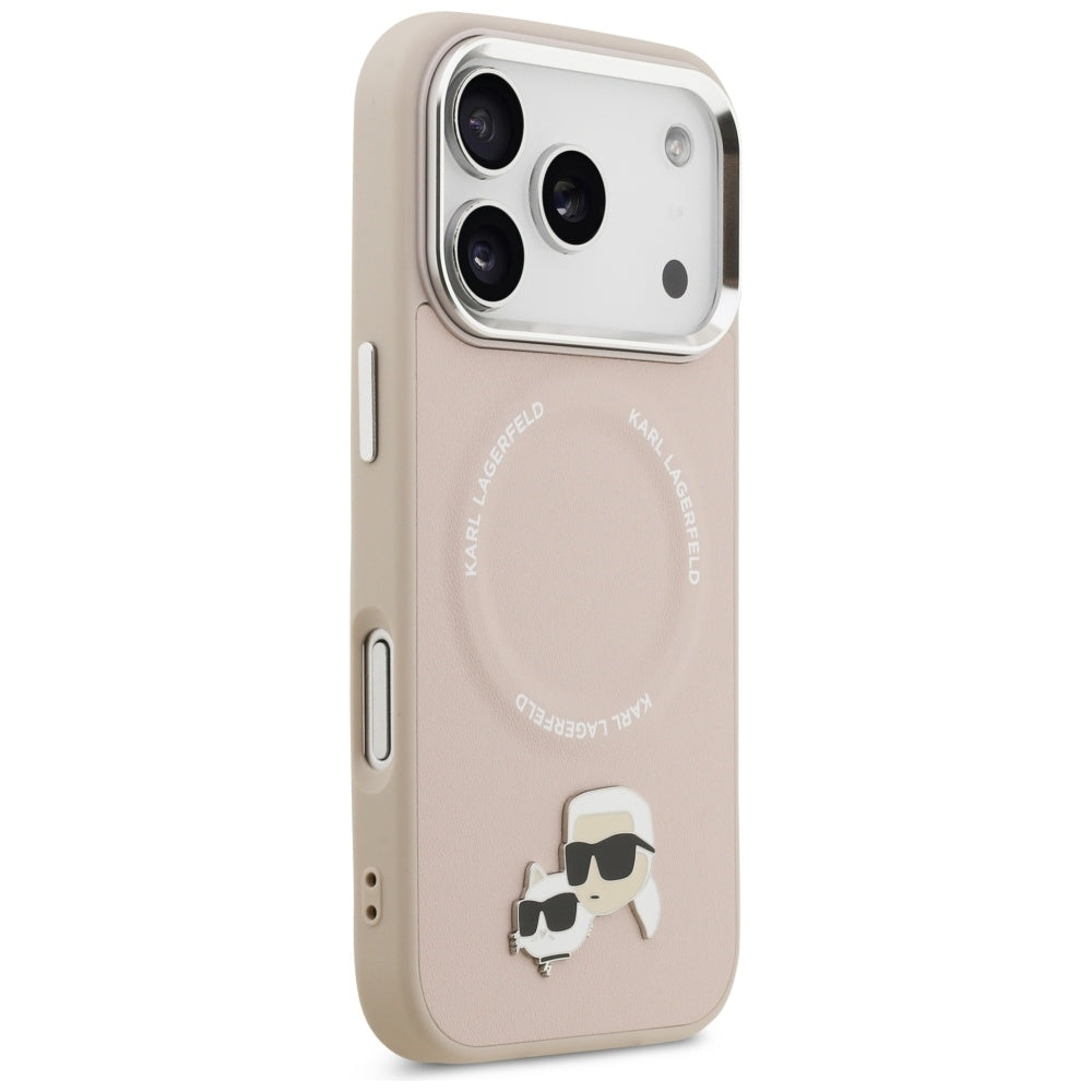 Puzdro MagSafe pre Apple iPhone 17 Pro, Karl Lagerfeld, Karl & Choupette Pins, Ružová