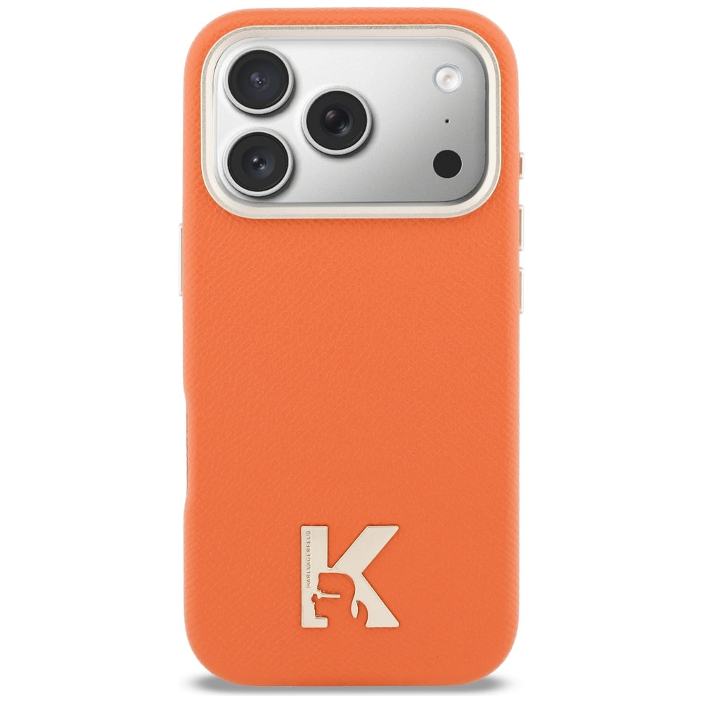 Puzdro MagSafe pre Apple iPhone 17 Pro, Karl Lagerfeld, Karl Head Logo, Oranžové