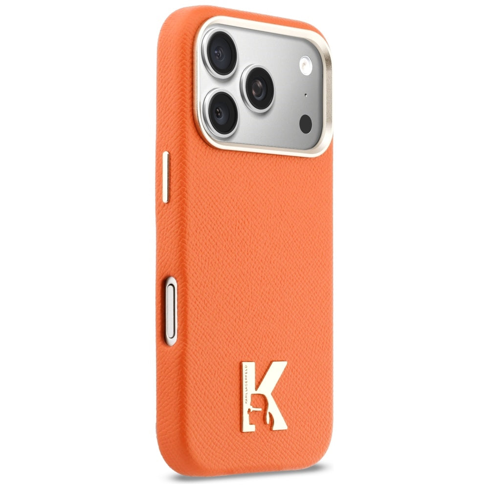 Puzdro MagSafe pre Apple iPhone 17 Pro, Karl Lagerfeld, Karl Head Logo, Oranžové