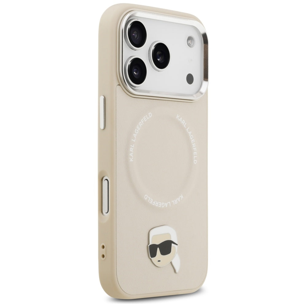 MagSafe Case for Apple iPhone 17 Pro, Karl Lagerfeld, Karl Pin, Beige