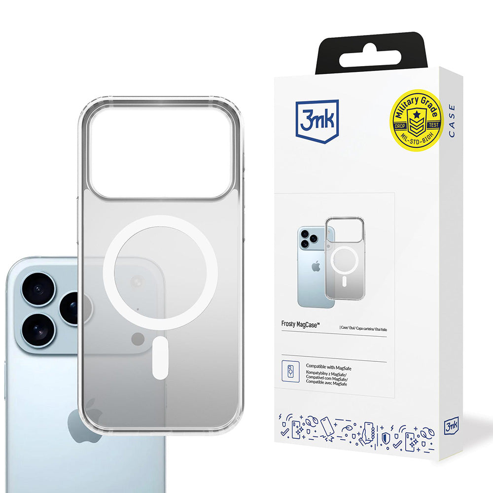 MagSafe Case for Apple iPhone 17 Pro Max, 3MK, Frosty MagCase, White