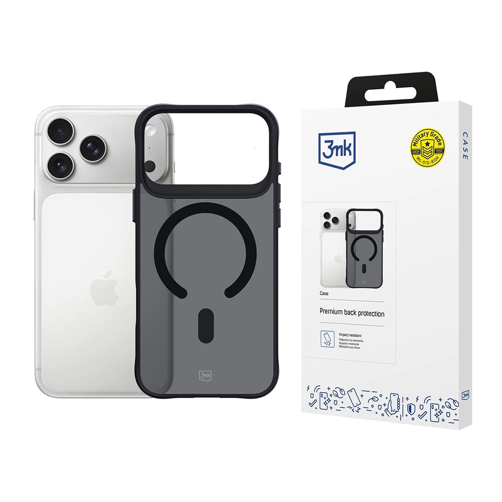 Puzdro MagSafe pre Apple iPhone 17 Pro Max, 3MK, Smoke MagCase, Čierne