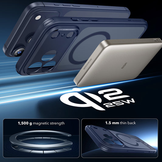 Puzdro MagSafe pre Apple iPhone 17 Pro Max, ESR, Classic Hybrid, Saténová Modrá