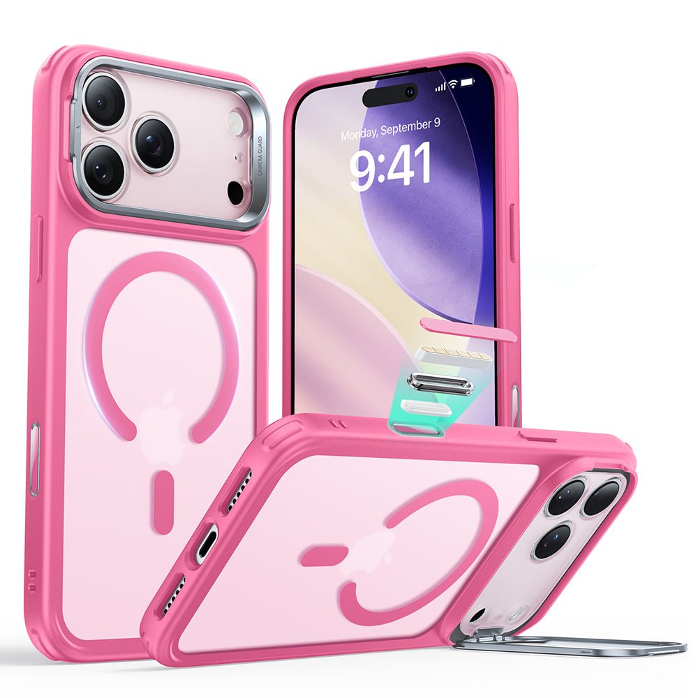 Puzdro MagSafe pre Apple iPhone 17 Pro Max, ESR, Classic Hybrid Kickstand, Saténové Ružové