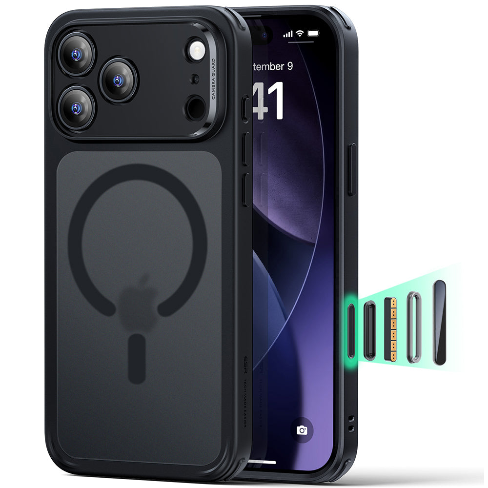 MagSafe Case for Apple iPhone 17 Pro Max, ESR, Classic Hybrid, Satin Black