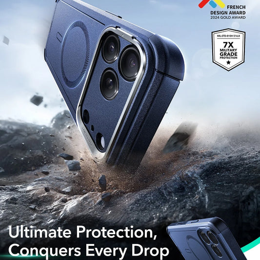 Puzdro MagSafe pre Apple iPhone 17 Pro Max, ESR, Cyber Armor Kickstand, Modré