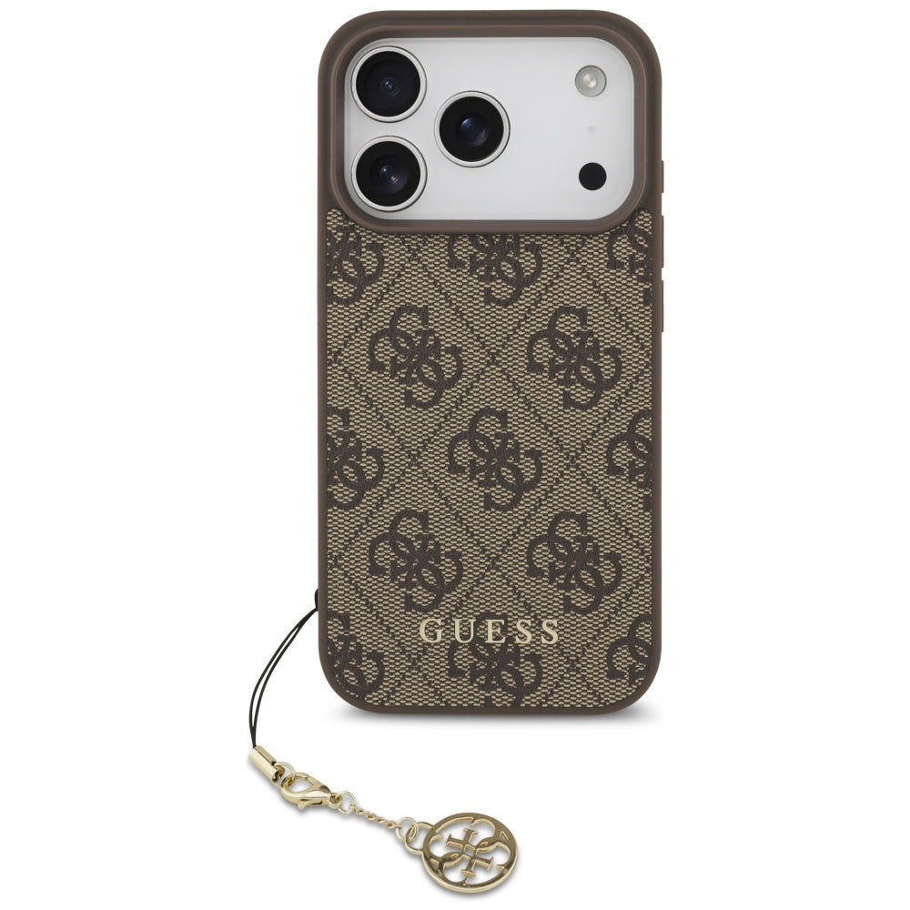 Puzdro MagSafe pre Apple iPhone 17 Pro Max, Guess, 4G Charm Cradle, Hnedá