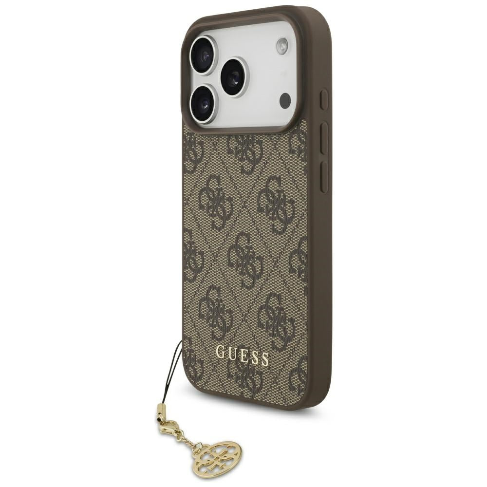 Puzdro MagSafe pre Apple iPhone 17 Pro Max, Guess, 4G Charm Cradle, Hnedá
