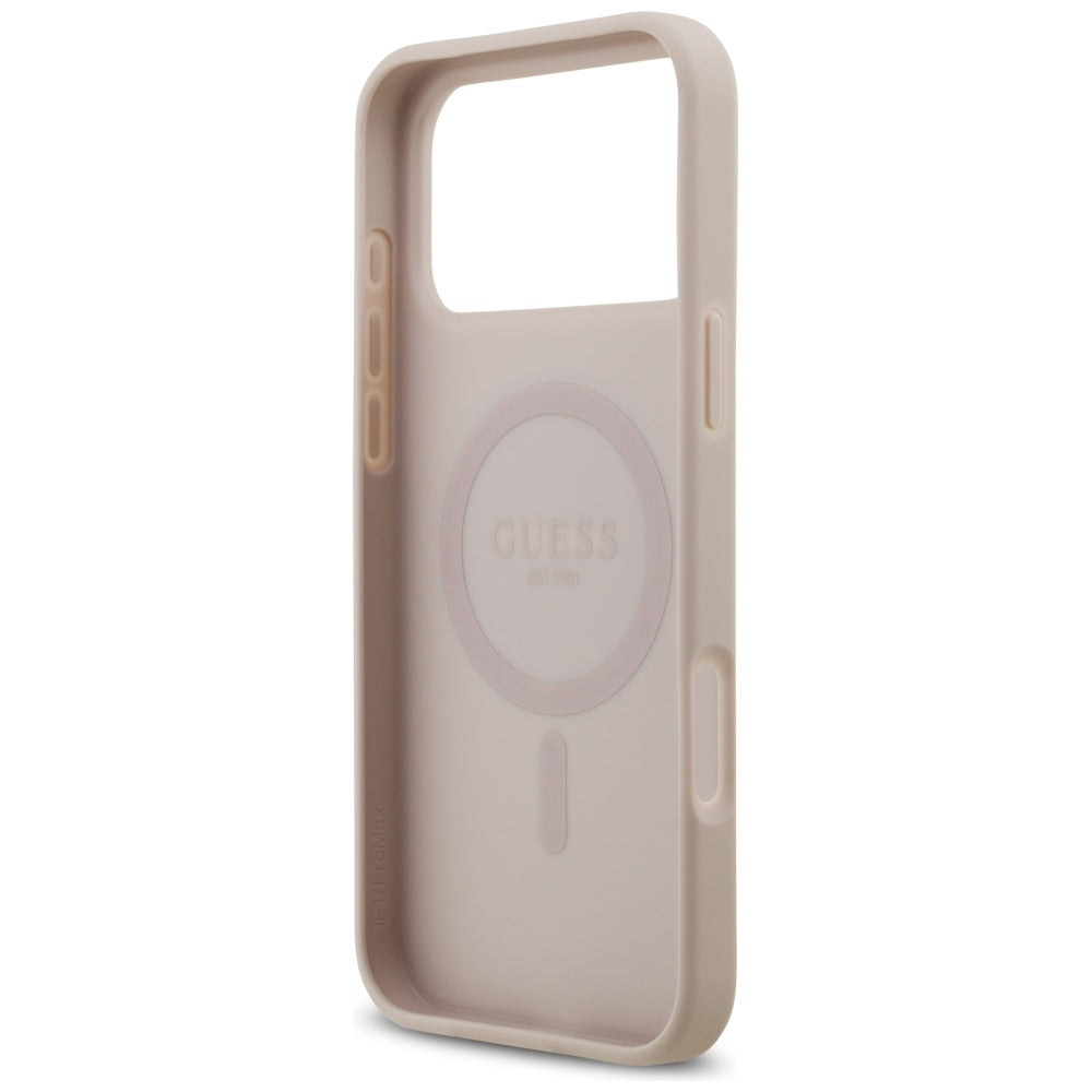 Puzdro MagSafe pre Apple iPhone 17 Pro Max, Guess, 4G Circle Classic Logo, Ružová