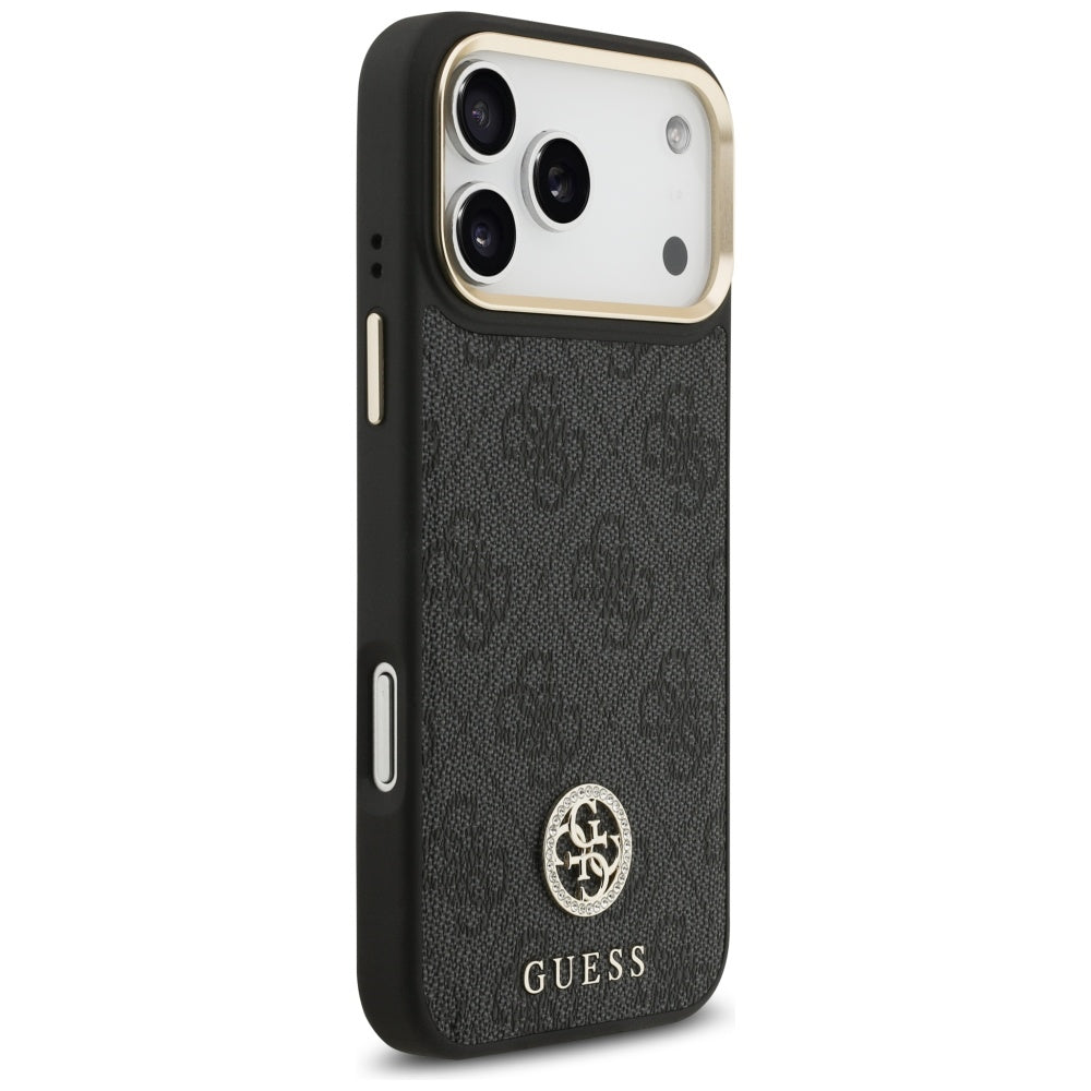 Puzdro MagSafe pre Apple iPhone 17 Pro Max, Guess, 4G Strass Logo, Čierne