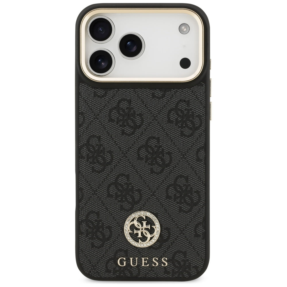 Puzdro MagSafe pre Apple iPhone 17 Pro Max, Guess, 4G Strass Logo, Čierne