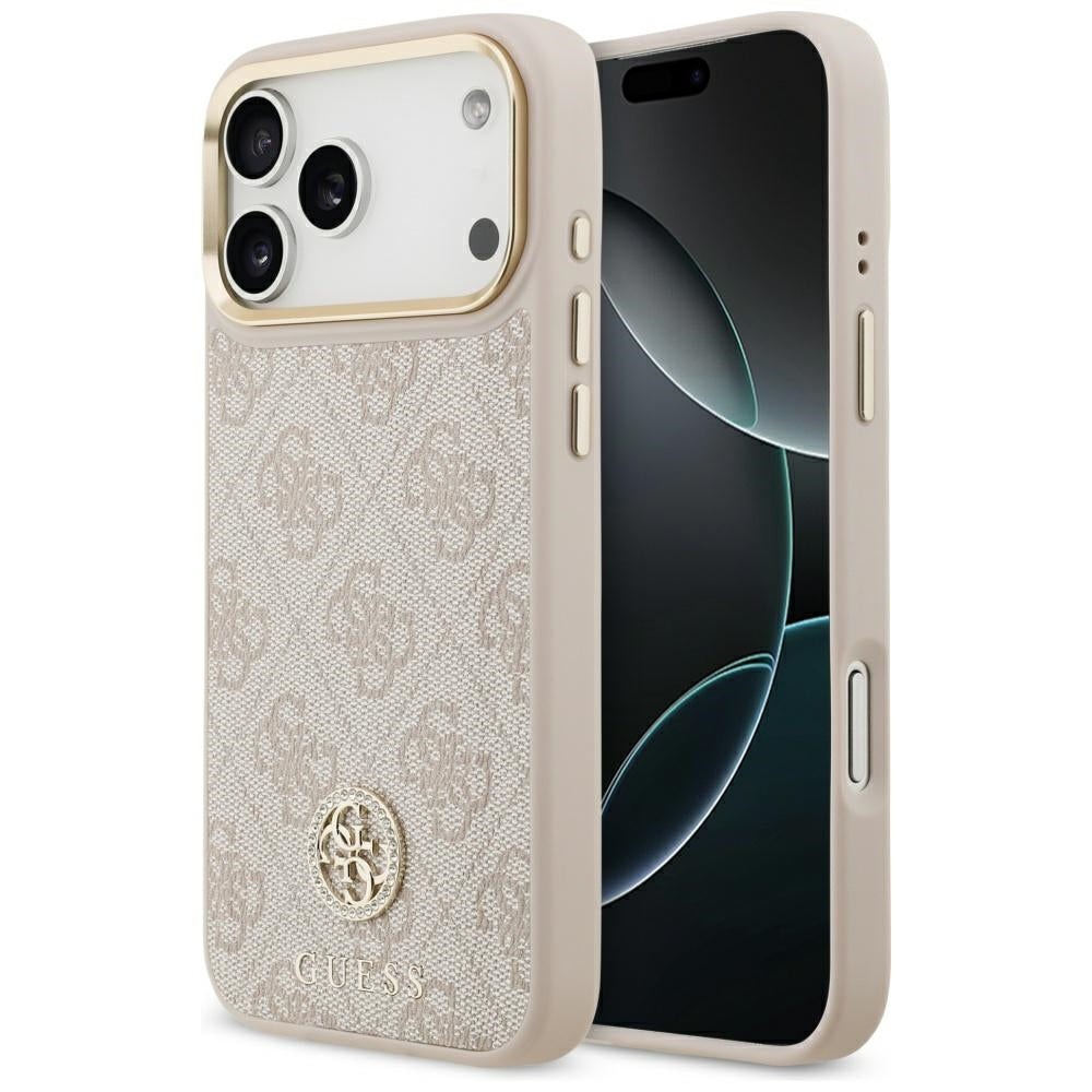 Puzdro MagSafe pre Apple iPhone 17 Pro Max, Guess, 4G Strass Logo, Ružové