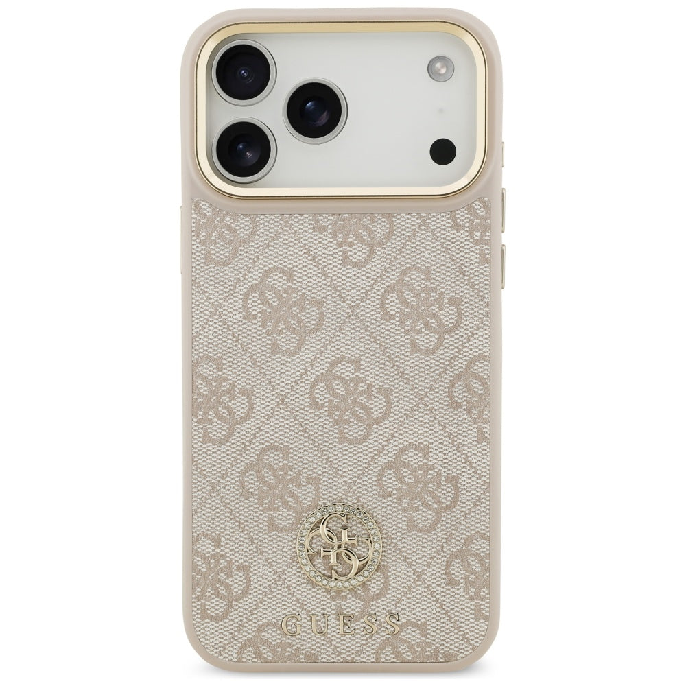 Puzdro MagSafe pre Apple iPhone 17 Pro Max, Guess, 4G Strass Logo, Ružové