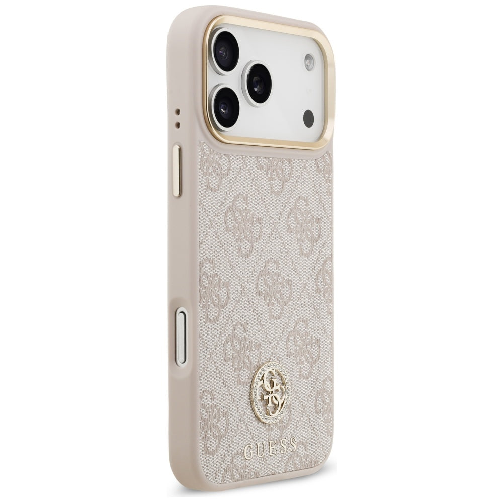 Puzdro MagSafe pre Apple iPhone 17 Pro Max, Guess, 4G Strass Logo, Ružové