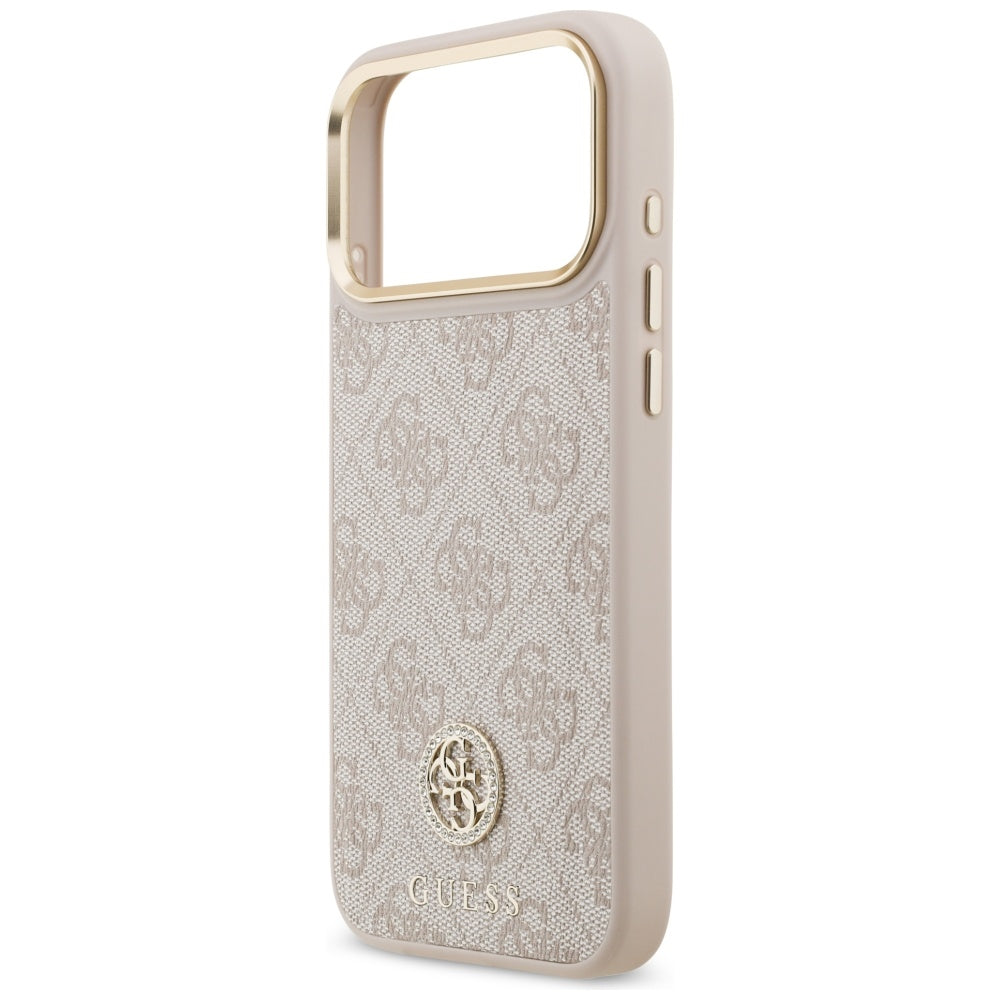 Puzdro MagSafe pre Apple iPhone 17 Pro Max, Guess, 4G Strass Logo, Ružové