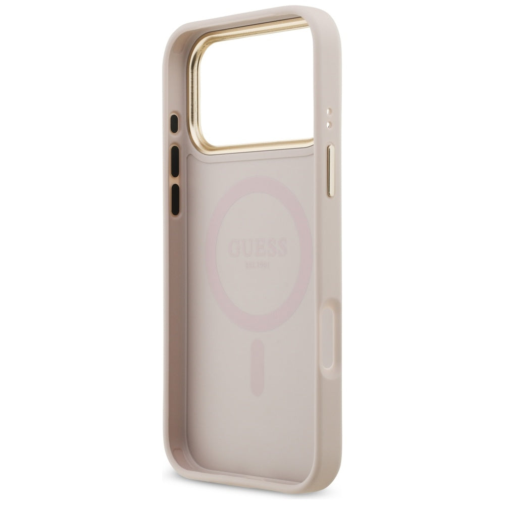 Puzdro MagSafe pre Apple iPhone 17 Pro Max, Guess, 4G Strass Logo, Ružové