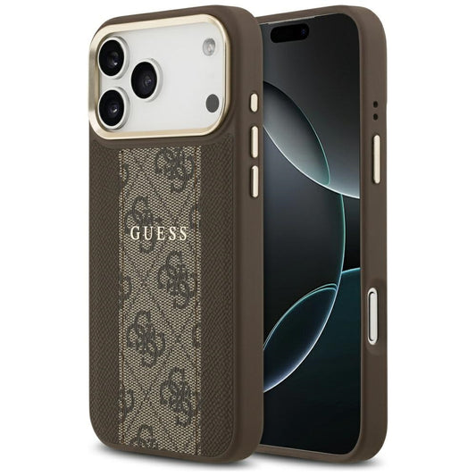 MagSafe Case for Apple iPhone 17 Pro Max, Guess, 4G Stripe, Brown