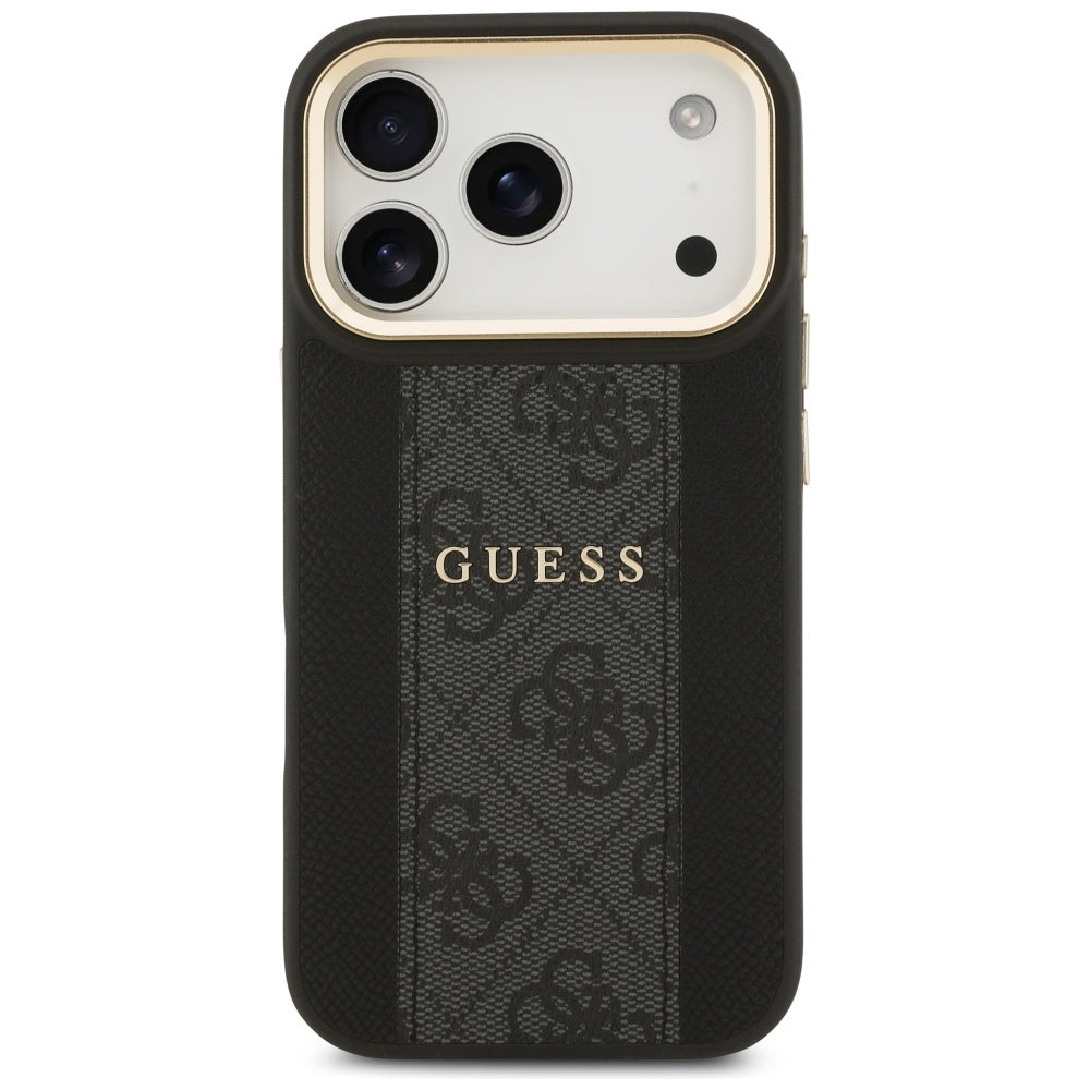 Puzdro MagSafe pre Apple iPhone 17 Pro Max, Guess, 4G Stripe, Čierne