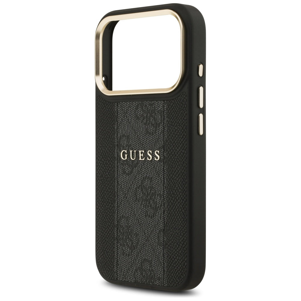 Puzdro MagSafe pre Apple iPhone 17 Pro Max, Guess, 4G Stripe, Čierne