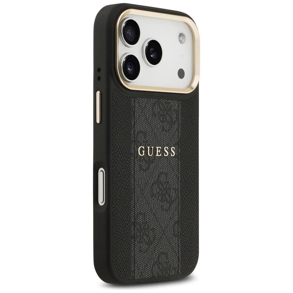 Puzdro MagSafe pre Apple iPhone 17 Pro Max, Guess, 4G Stripe, Čierne