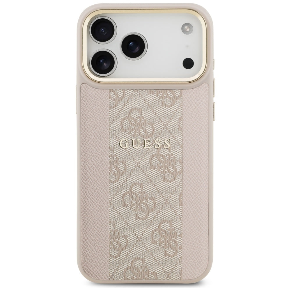 Puzdro MagSafe pre Apple iPhone 17 Pro Max, Guess, 4G Stripe, Ružové