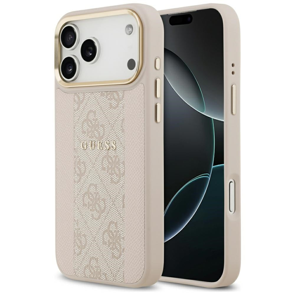 Puzdro MagSafe pre Apple iPhone 17 Pro Max, Guess, 4G Stripe, Ružové