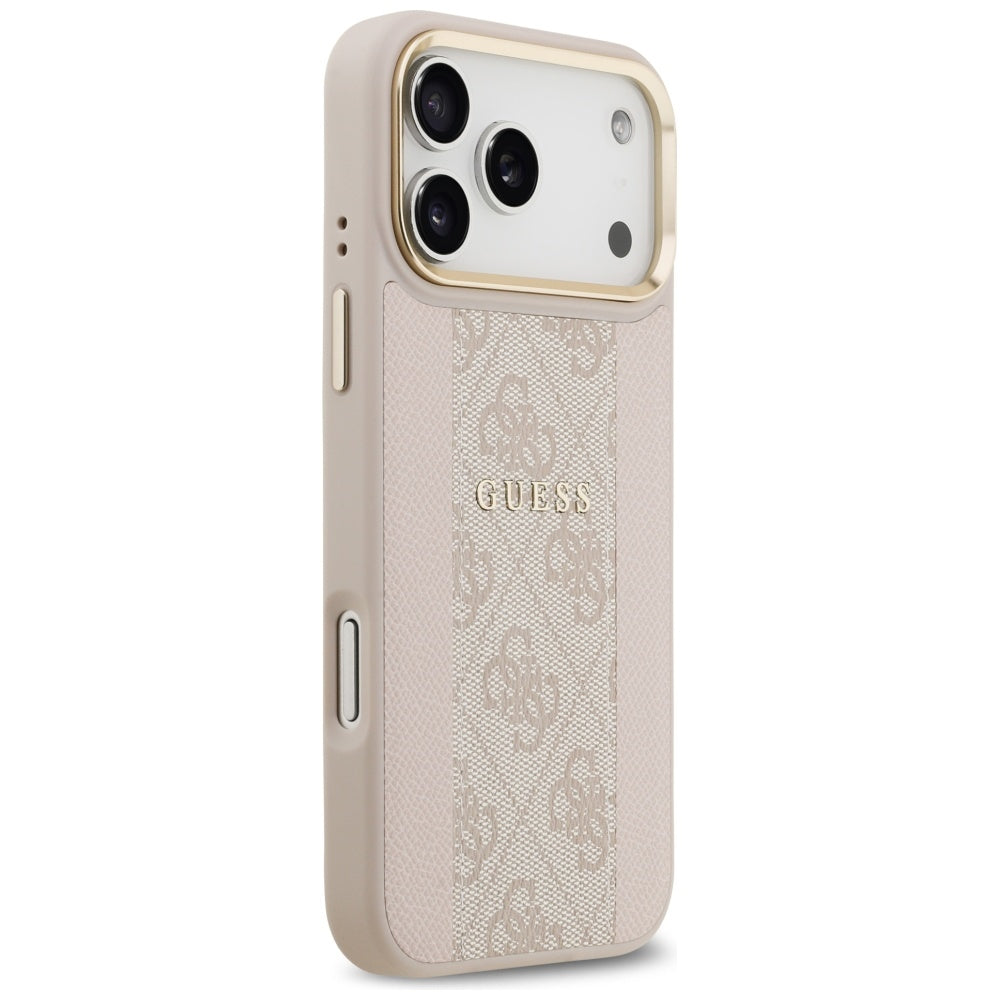 Puzdro MagSafe pre Apple iPhone 17 Pro Max, Guess, 4G Stripe, Ružové