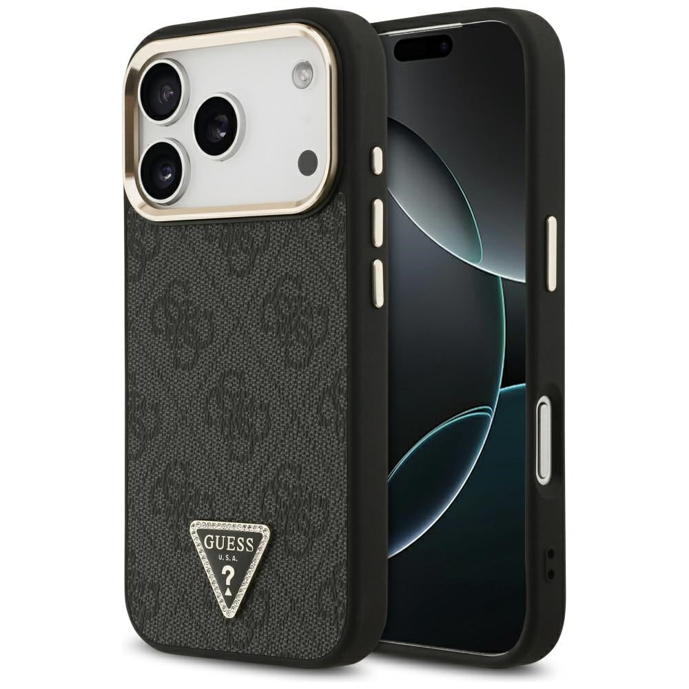 Puzdro MagSafe pre Apple iPhone 17 Pro Max, Guess, 4G Triangle Diamond Logo, Čierne