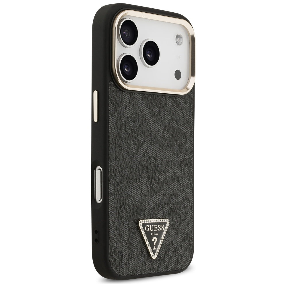 Puzdro MagSafe pre Apple iPhone 17 Pro Max, Guess, 4G Triangle Diamond Logo, Čierne
