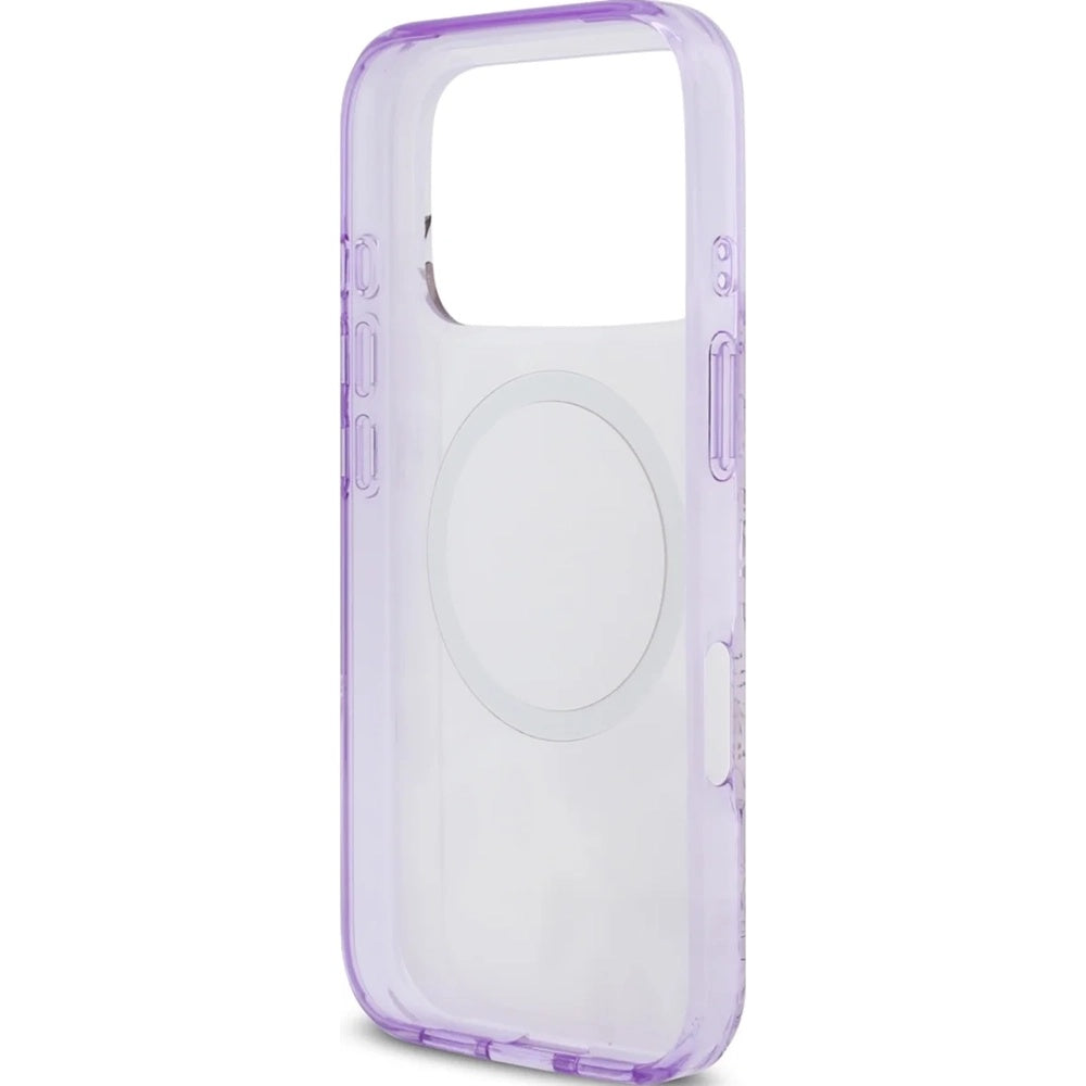 Puzdro MagSafe pre Apple iPhone 17 Pro Max, Guess, IML Flower & Tonal Circle, Fialová